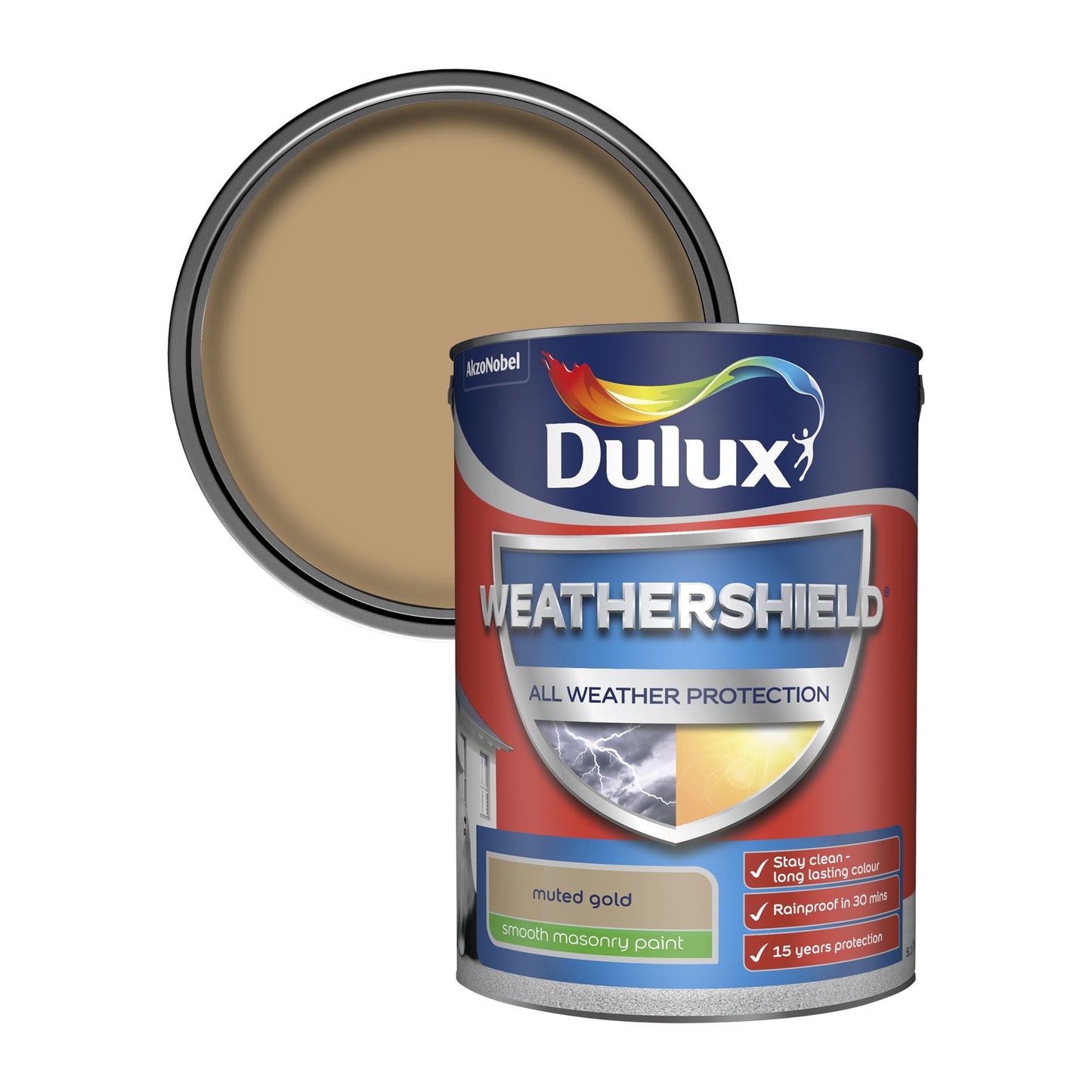 Dulux Weathershield All Weather Protection Smooth Masonry Paint - Muted Gold - 250ml