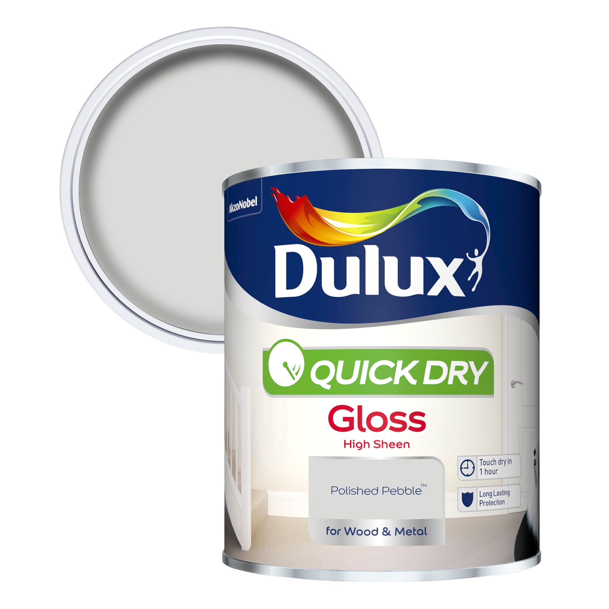 Dulux Quick Dry Gloss Paint - Polished Pebble - 750ml