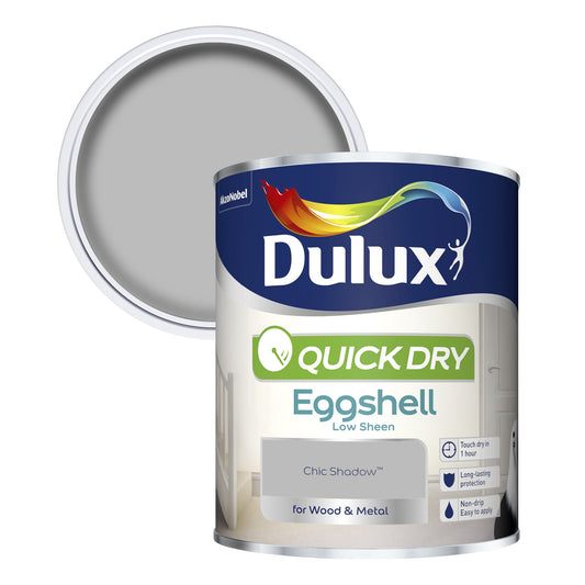 Dulux Quick Dry Eggshell Paint - Chic Shadow - 750ml