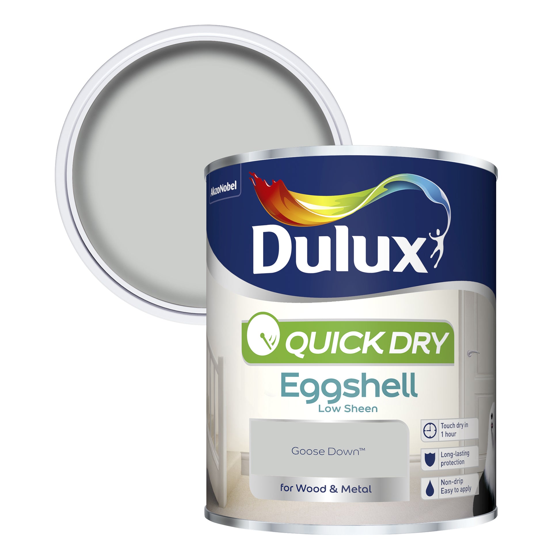 Dulux Quick Dry Eggshell Paint - Goose Down - 750ml