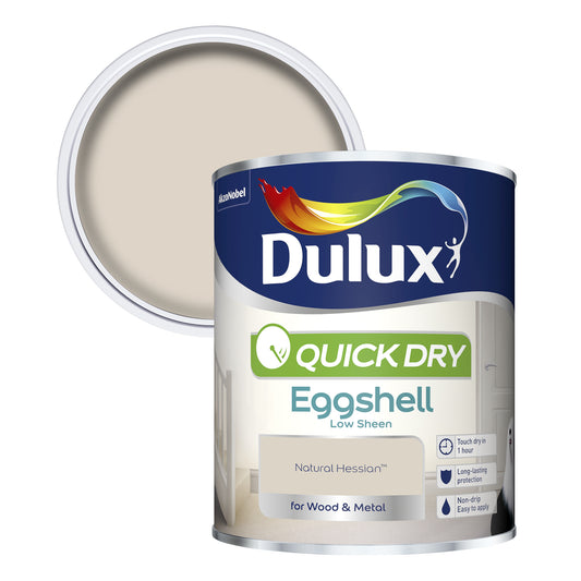 Dulux Quick Dry Eggshell Paint - Natural Hessian - 750ml