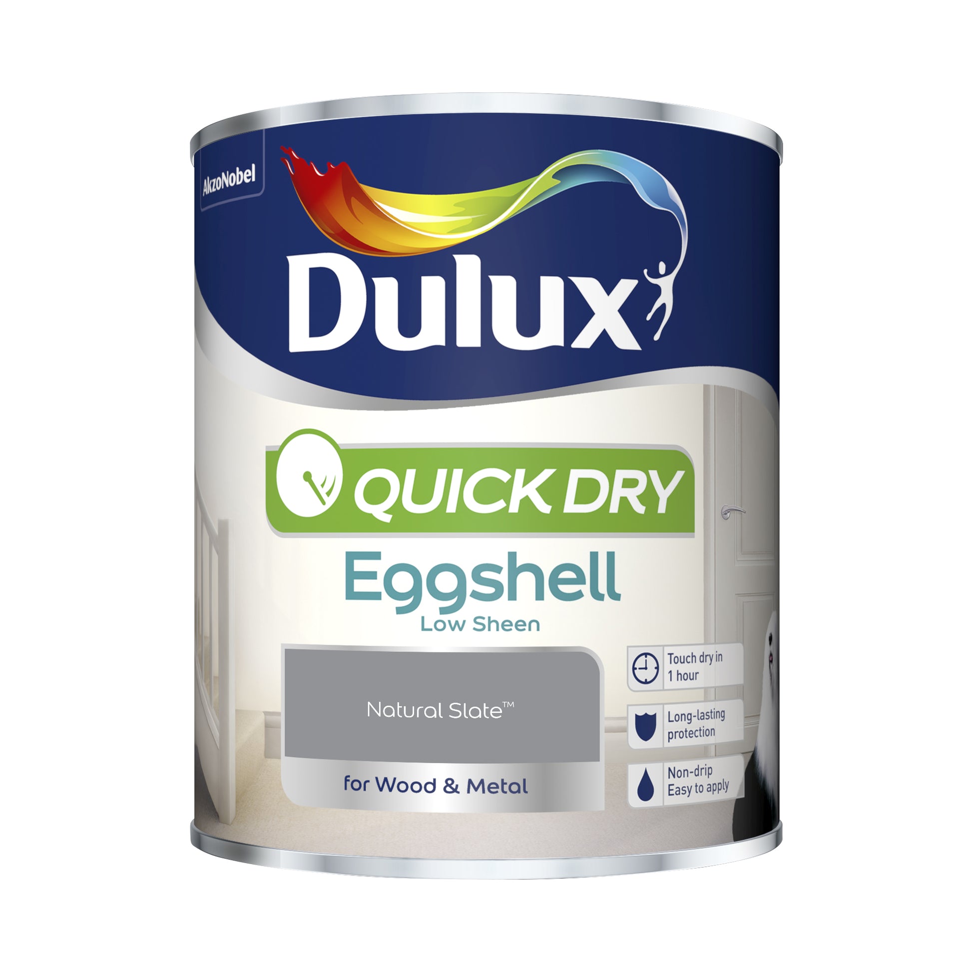 Dulux Quick Dry Eggshell Paint - Natural Slate - 750ml