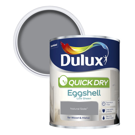 Dulux Quick Dry Eggshell Paint - Natural Slate - 750ml