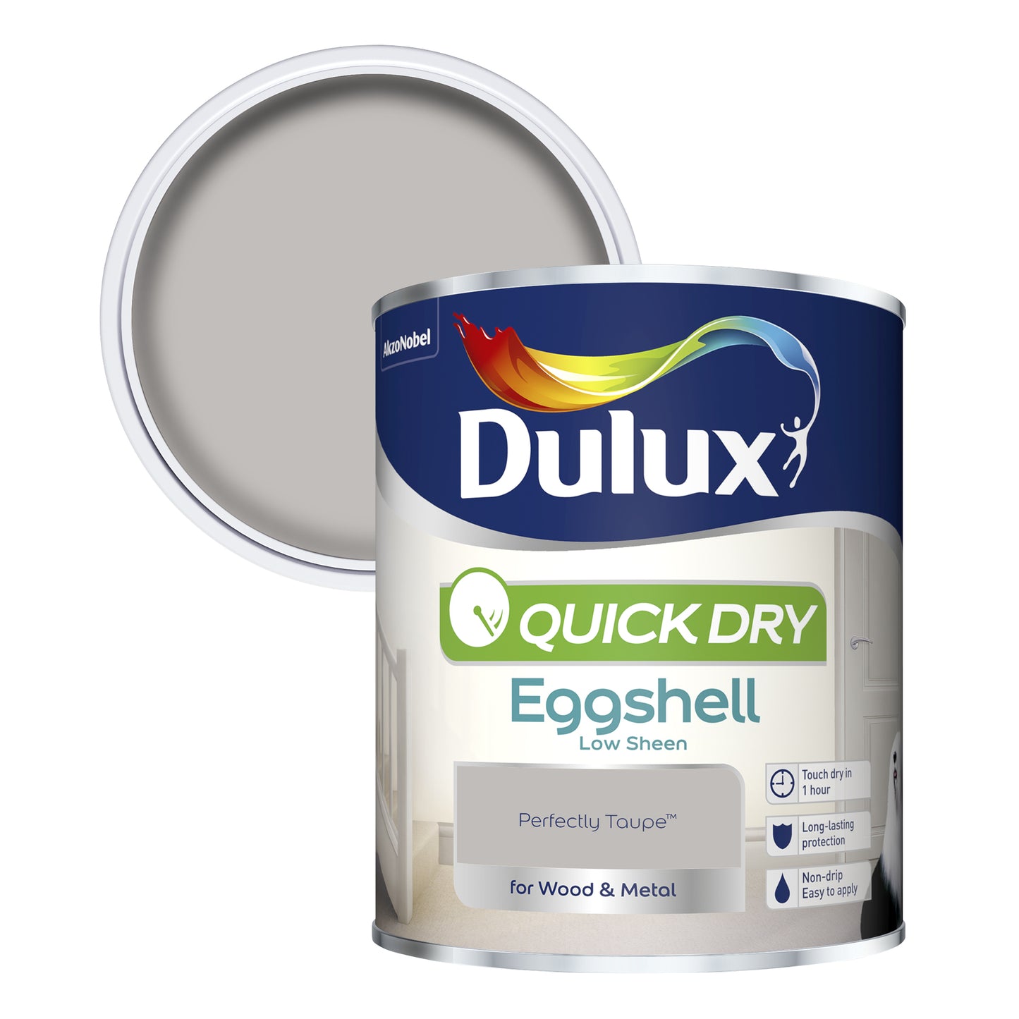 Dulux Quick Dry Eggshell Paint - Perfectly Taupe - 750ml