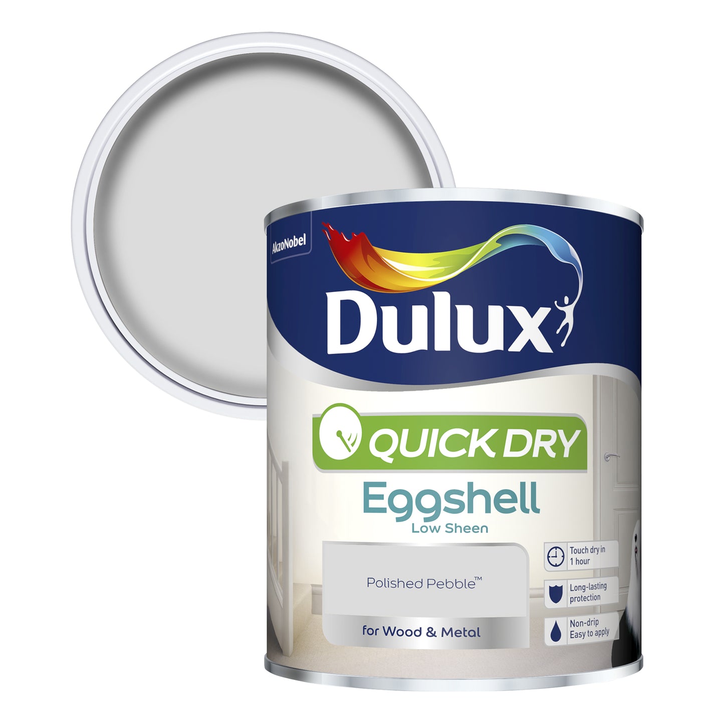 Dulux Quick Dry Eggshell Paint - Polished Pebble - 750ml