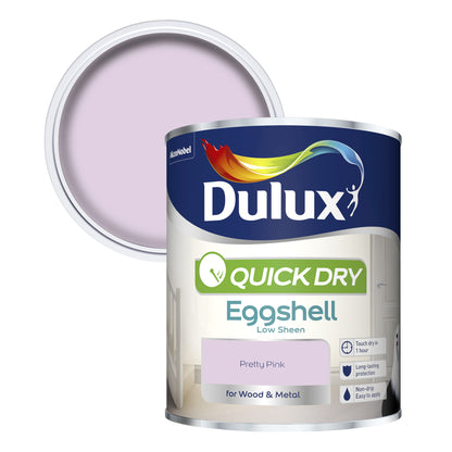 Dulux Quick Dry Eggshell Paint - Pretty Pink - 750ml