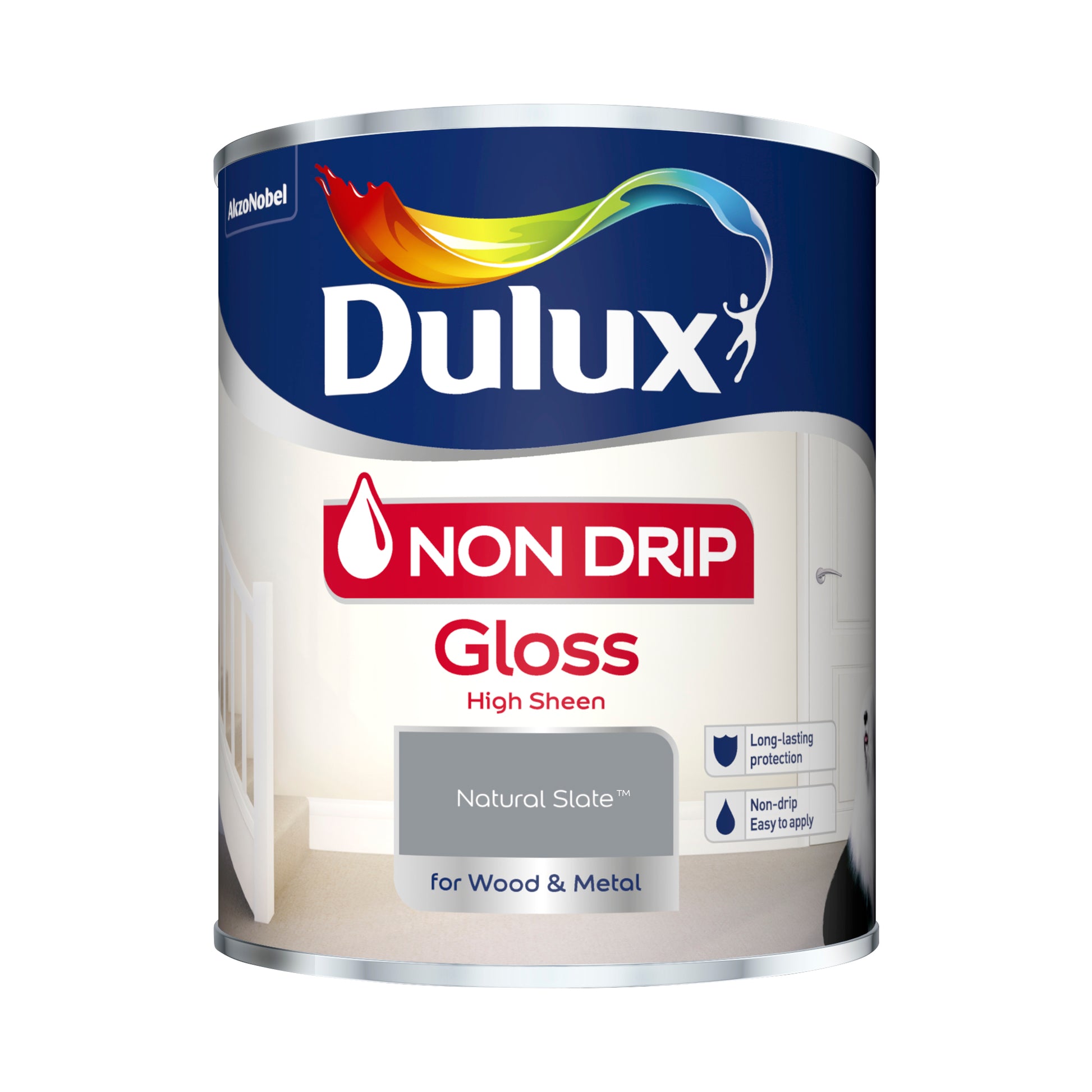 Dulux Non Drip Gloss Paint - Natural Slate -750ml