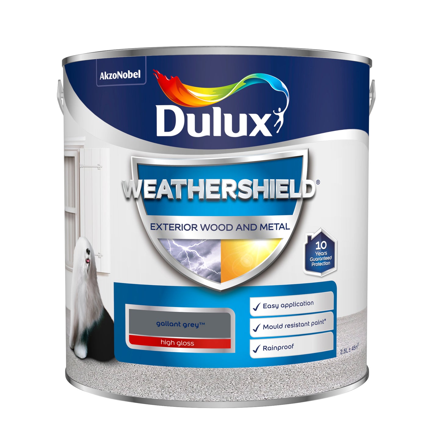 Dulux Weathershield High Gloss Paint - Gallant Grey - 2.5 Litre