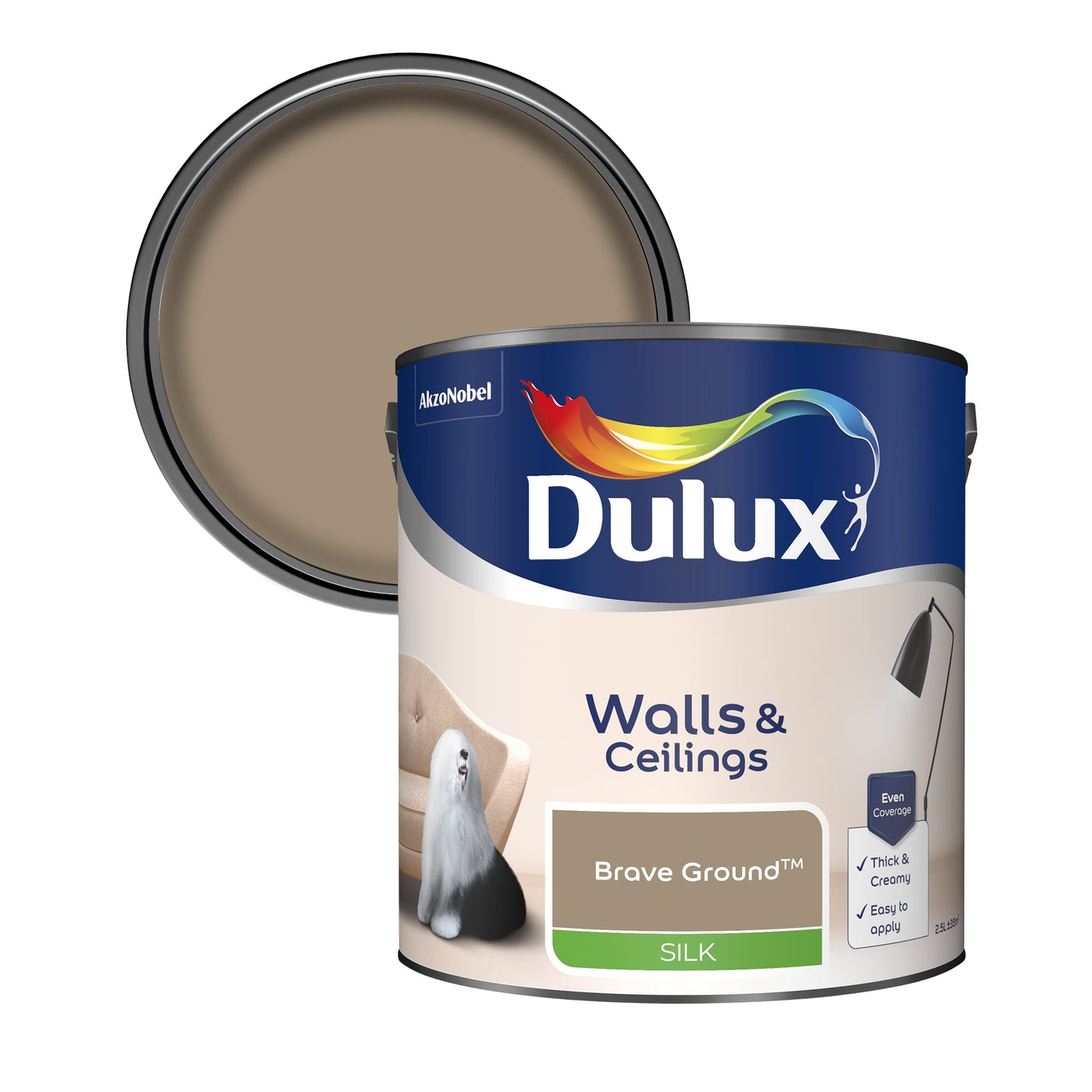 Dulux Silk Paint - Brave Ground - 2.5 Litre