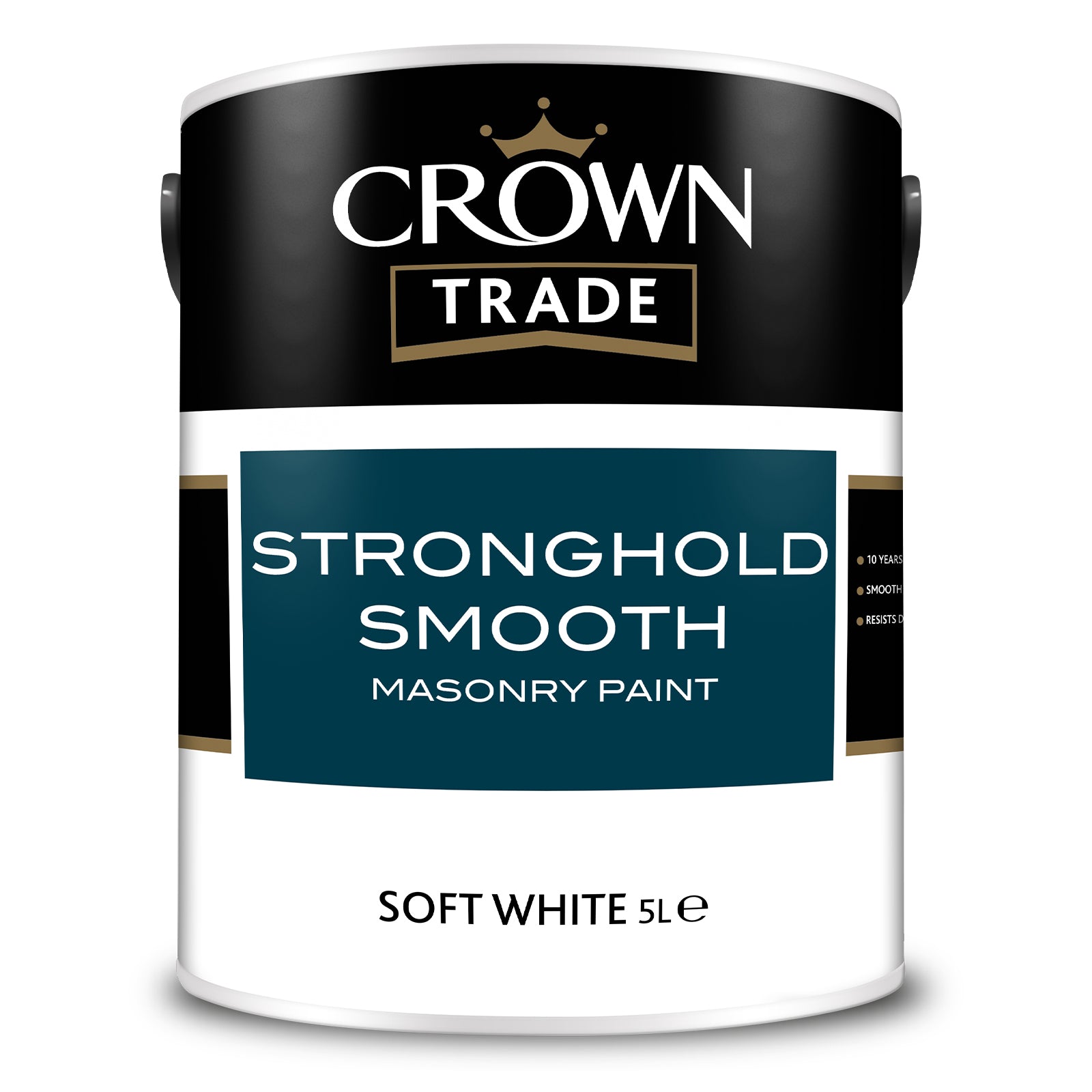 Crown Trade Stronghold Smooth Masonry Paint - Soft White - 5 Litre