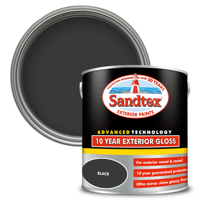 Sandtex 10 Year Exterior Gloss Paint - Black