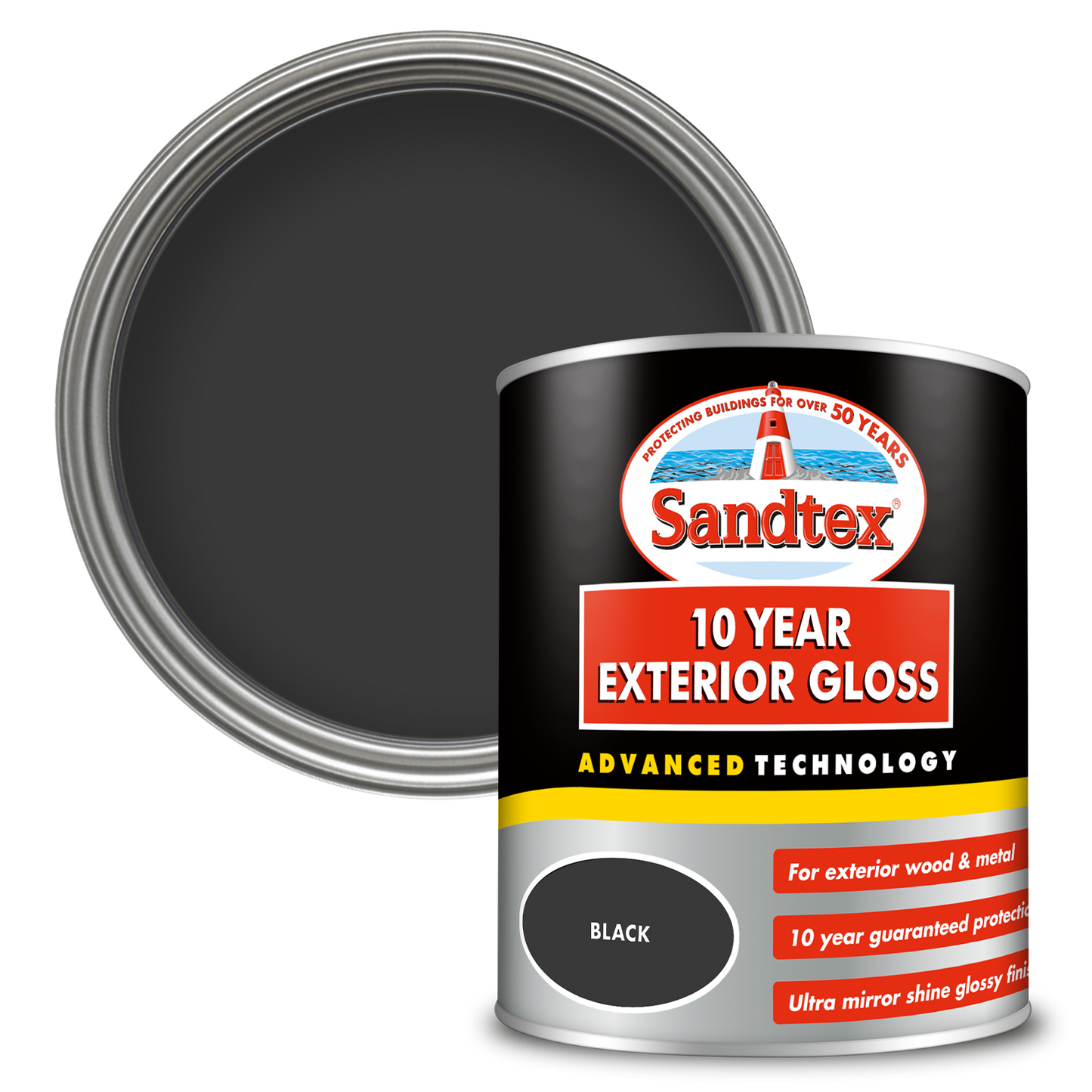 Sandtex 10 Year Exterior Gloss Paint - Black