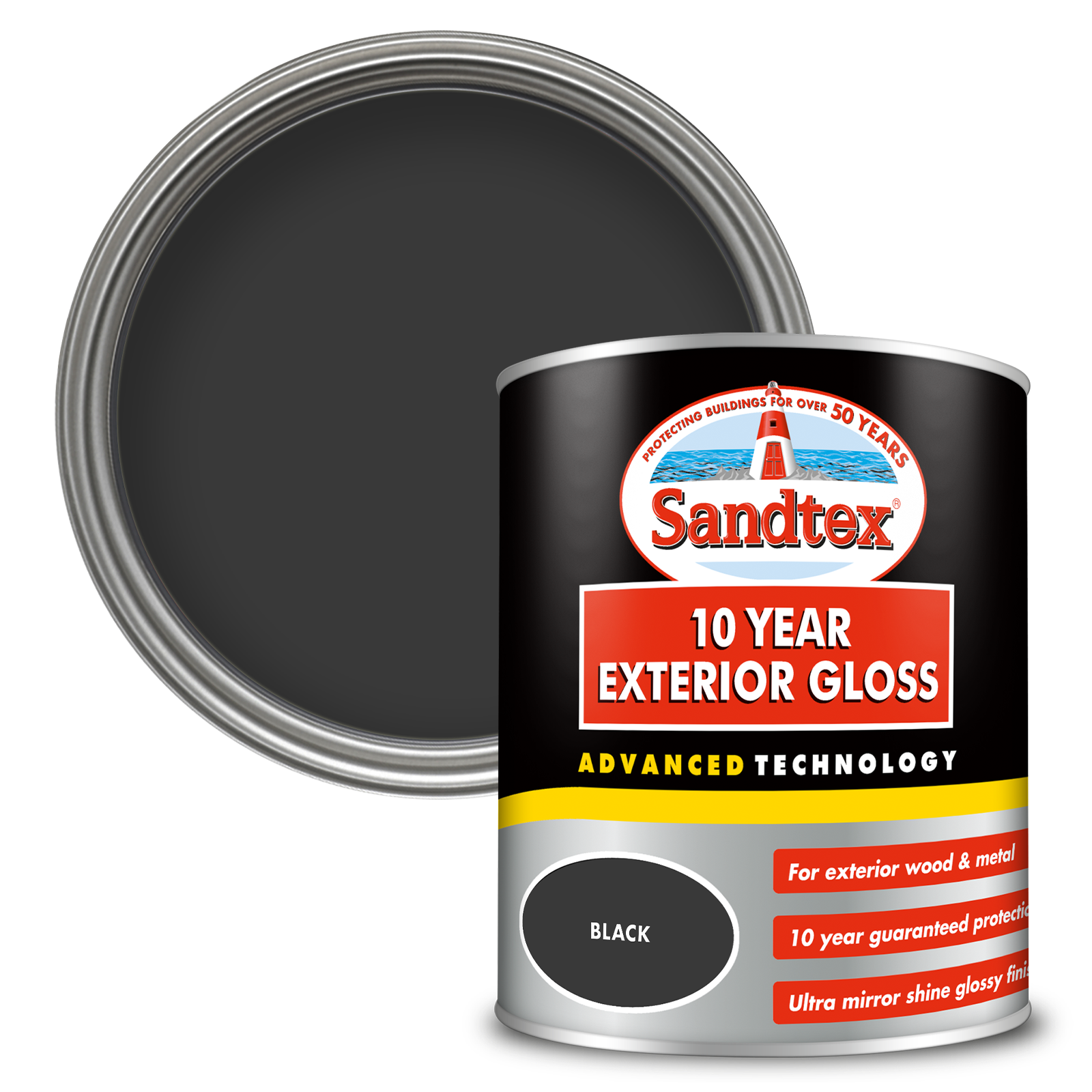 Sandtex 10 Year Exterior Gloss Paint - Black