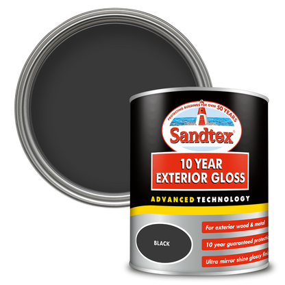 Sandtex 10 Year Exterior Gloss Paint - Black