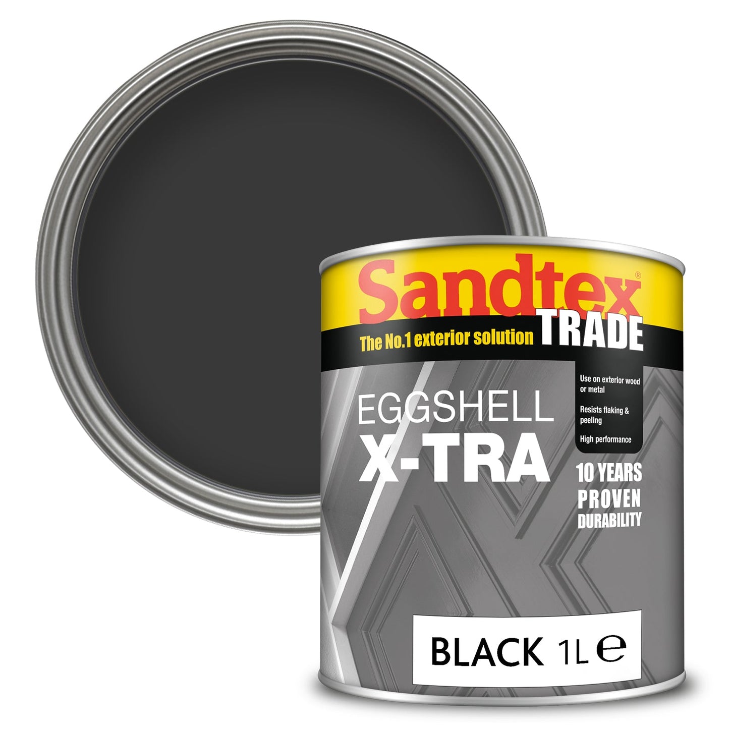 Sandtex Trade X-Tra Eggshell Paint - Black