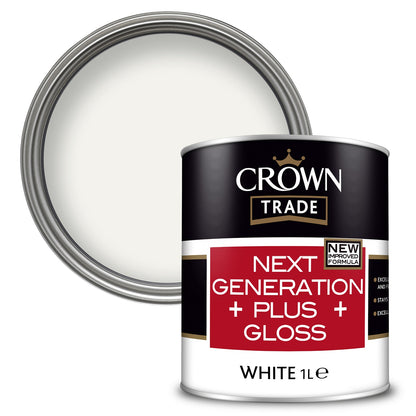 Crown Trade Next Generation Plus Gloss Paint - White