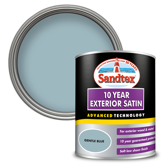 Sandtex 10 Year Exterior Satin Paint - Gentle Blue - 750ml