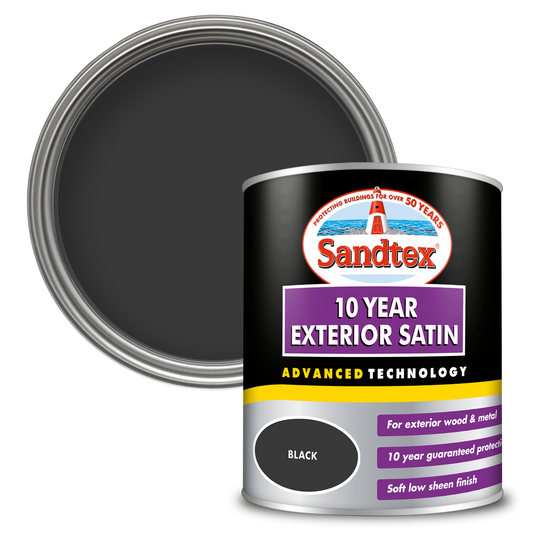 Sandtex 10 Year Exterior Satin Paint - Black