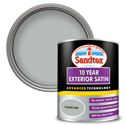 Sandtex 10 Year Exterior Satin Paint - Cloudy Day - 750ml