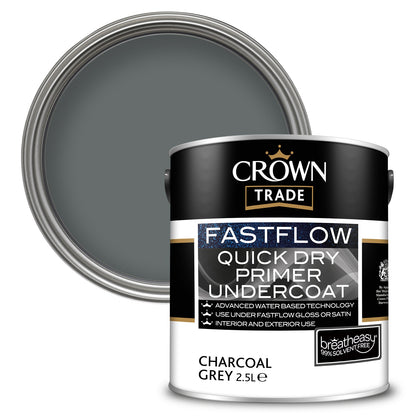 Crown Trade Fastflow Quick Dry Primer Undercoat - Charcoal Grey