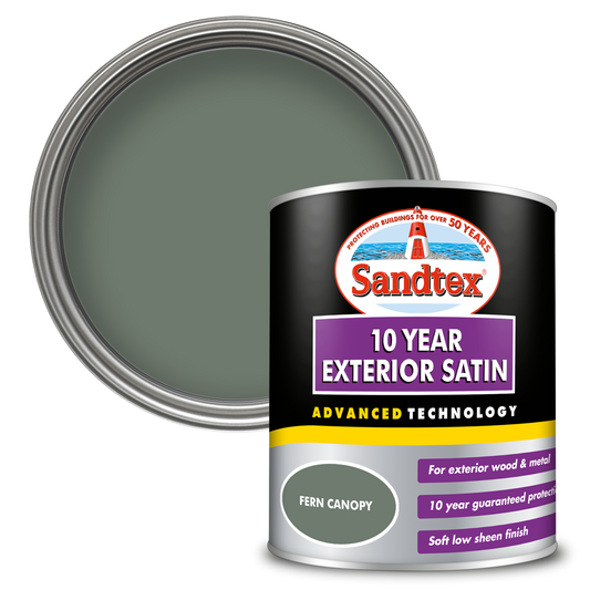 Sandtex 10 Year Exterior Satin Paint - Fern Canopy - 750ml