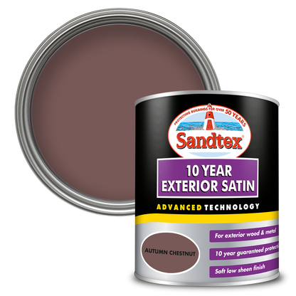 Sandtex 10 Year Exterior Satin Paint - Autumn Chestnut