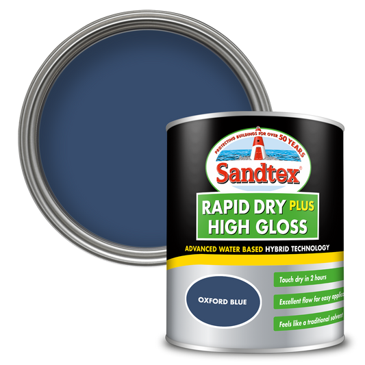 Sandtex Rapid Dry Plus High Gloss Paint - Oxford Blue - 750ml