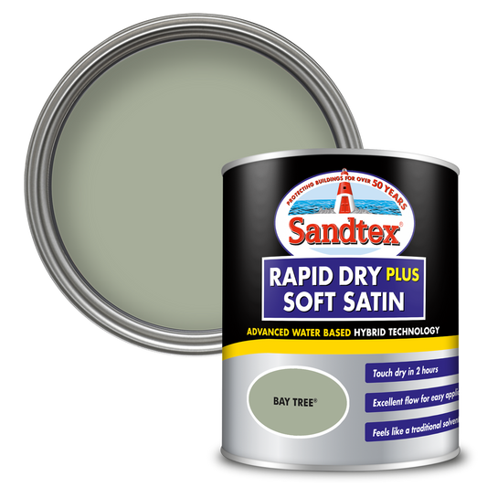 Sandtex Rapid Dry Plus Soft Satin Paint - Bay Tree - 750ml