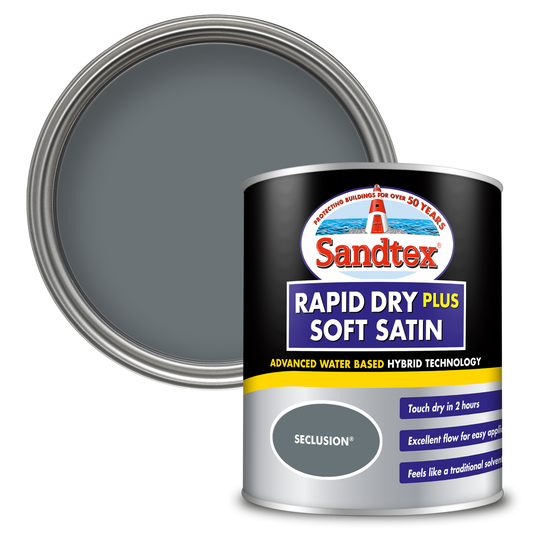 Sandtex Rapid Dry Plus Soft Satin Paint - Seclusion - 750ml