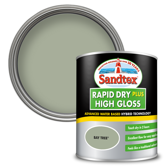 Sandtex Rapid Dry Plus High Gloss Paint - Bay Tree - 750ml