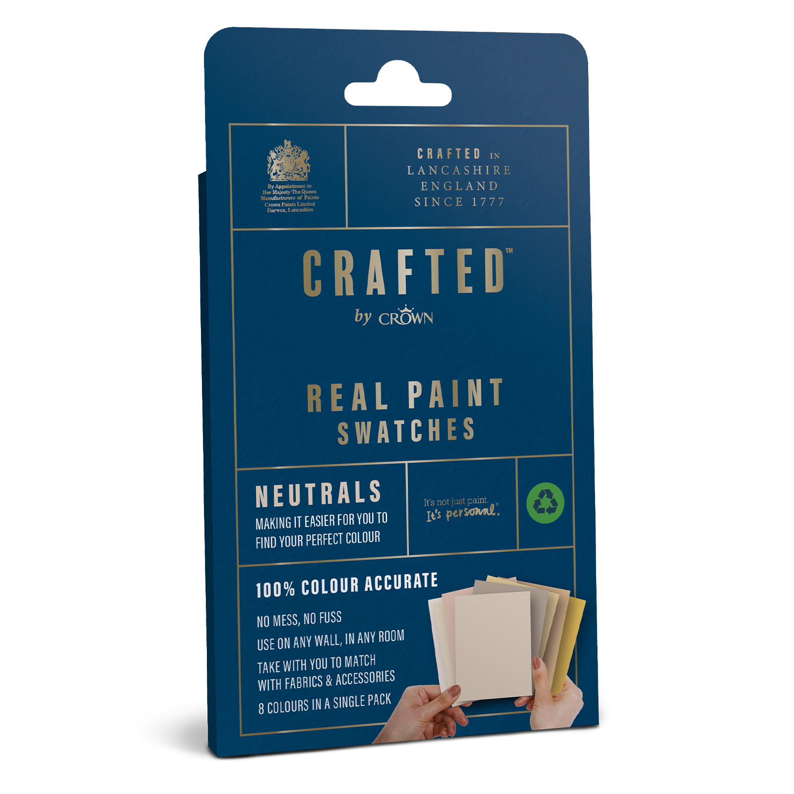 Crown Crafted Real Paint Swatches - Neutrals (Pack of 8)