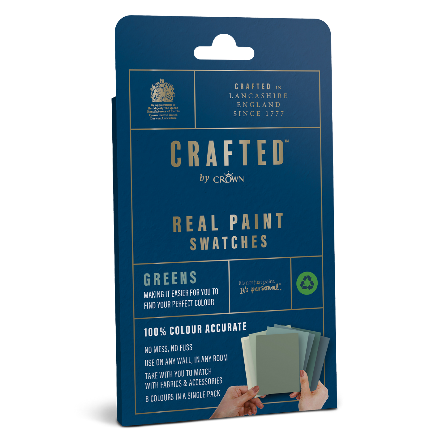 Crown Crafted Real Paint Swatches - Greens (Pack of 8)