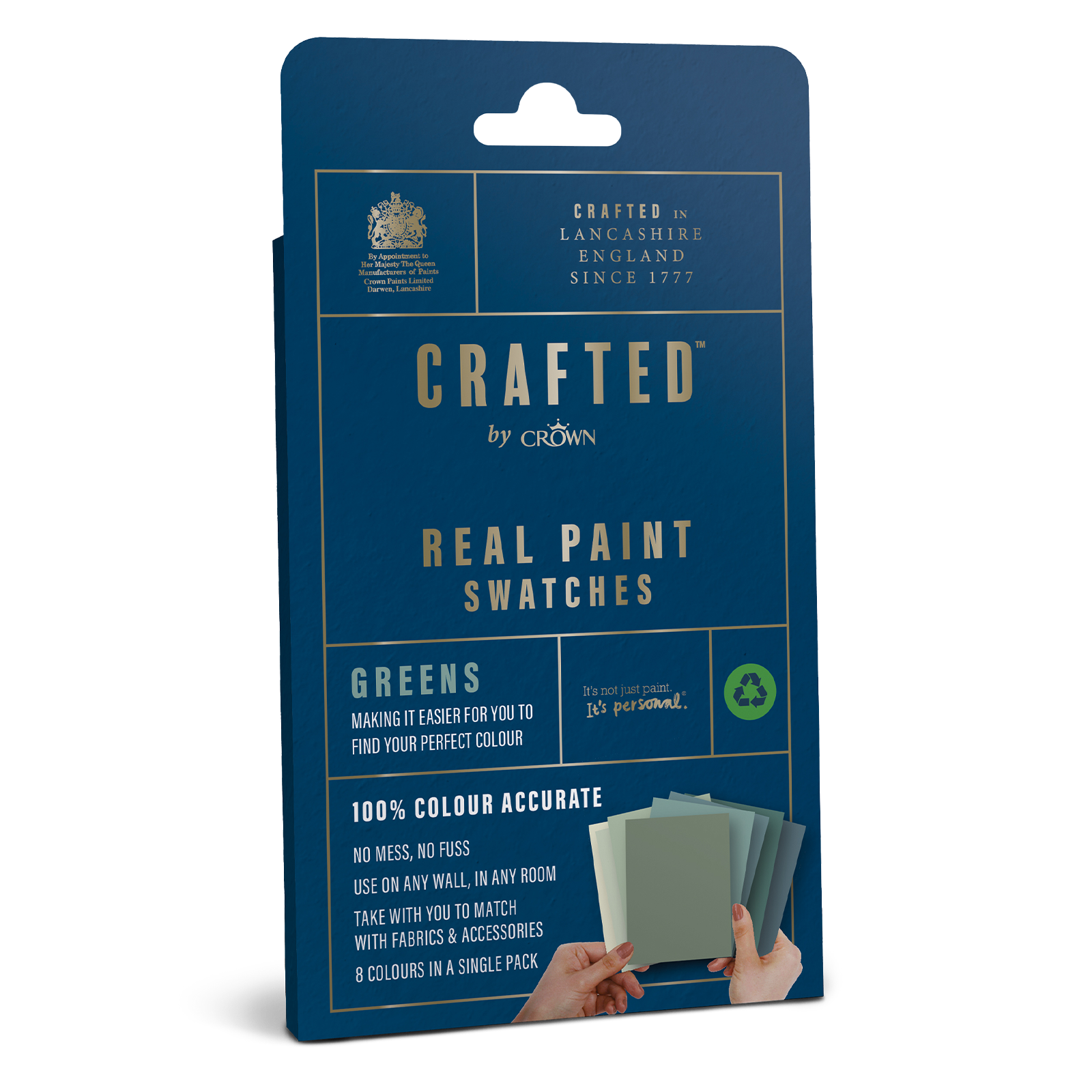 Crown Crafted Real Paint Swatches - Greens (Pack of 8)