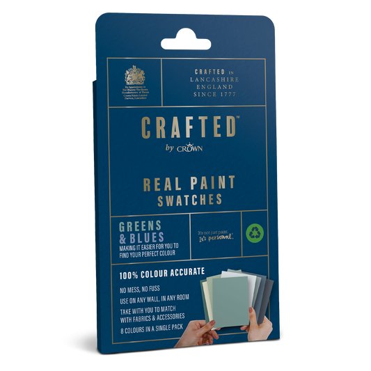 Crown Crafted Real Paint Swatches - Green / Blues (Pack of 8)