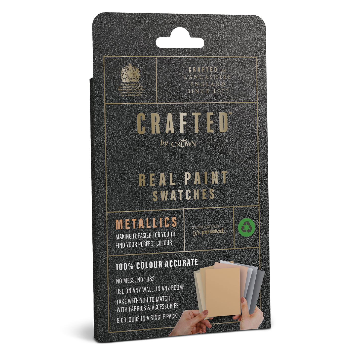 Crown Crafted Real Paint Swatches - Metallics (Pack of 8)