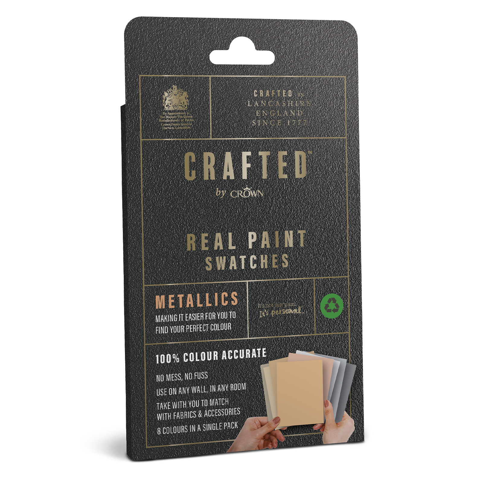 Crown Crafted Real Paint Swatches - Metallics (Pack of 8)