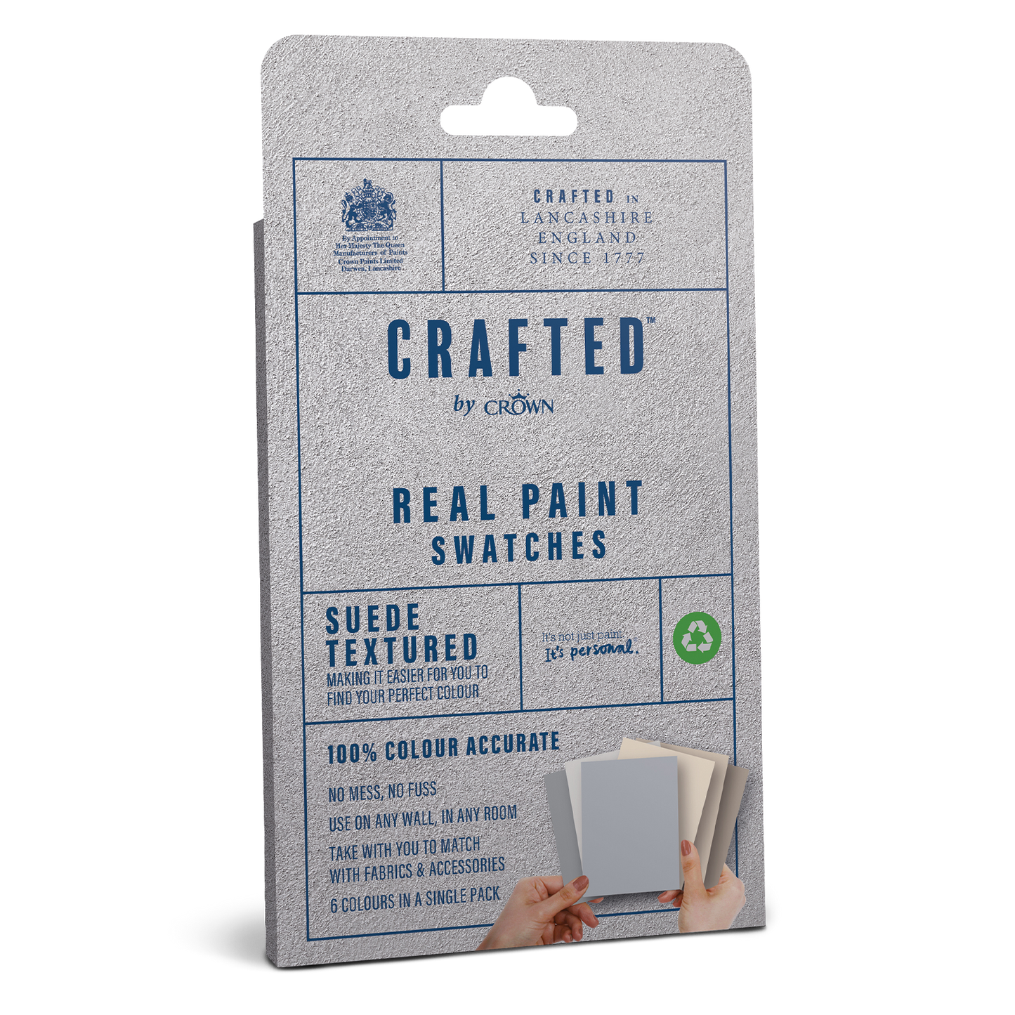 Crown Crafted Real Paint Swatches - Suede Textured (Pack of 6)