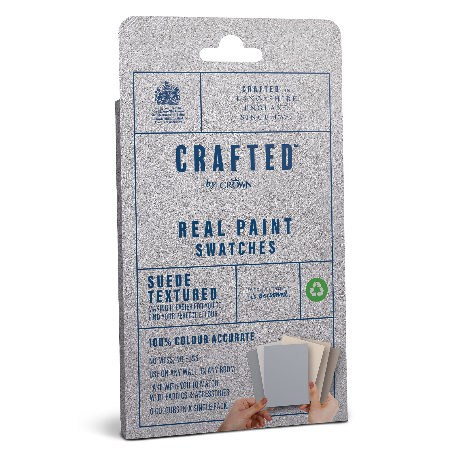 Crown Crafted Real Paint Swatches - Suede Textured (Pack of 6)