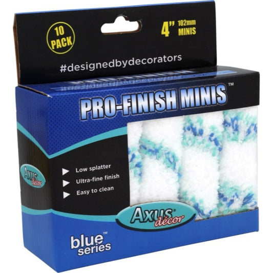 Axus Decor Blue Pro Finish Mini Roller Sleeves Pack of 10