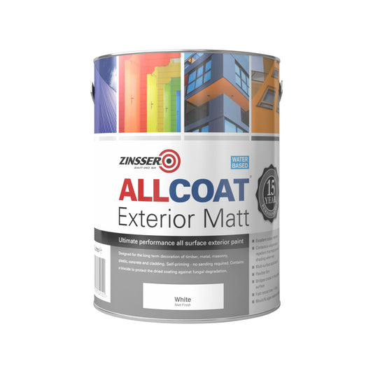 Zinsser AllCoat Exterior Water Based Matt - White