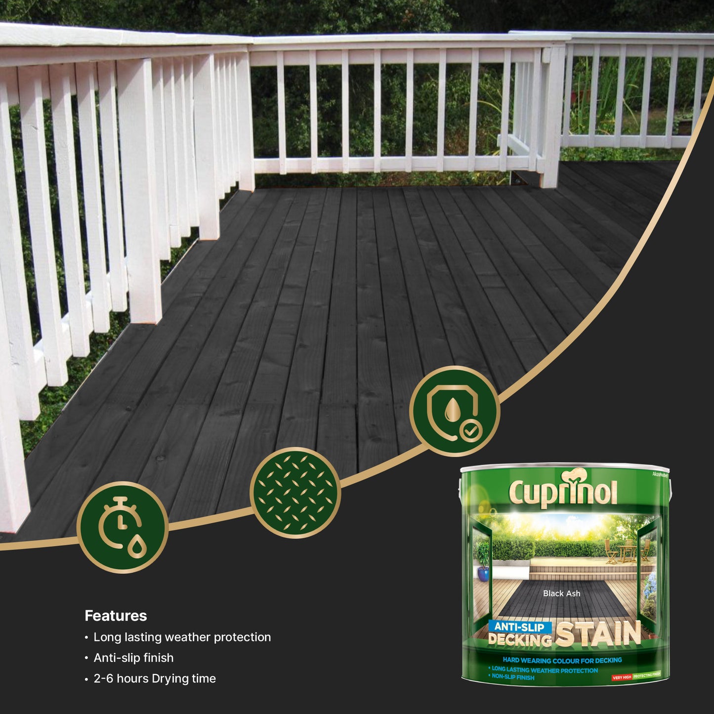 Cuprinol Anti-Slip Decking Stain - 2.5 Litre