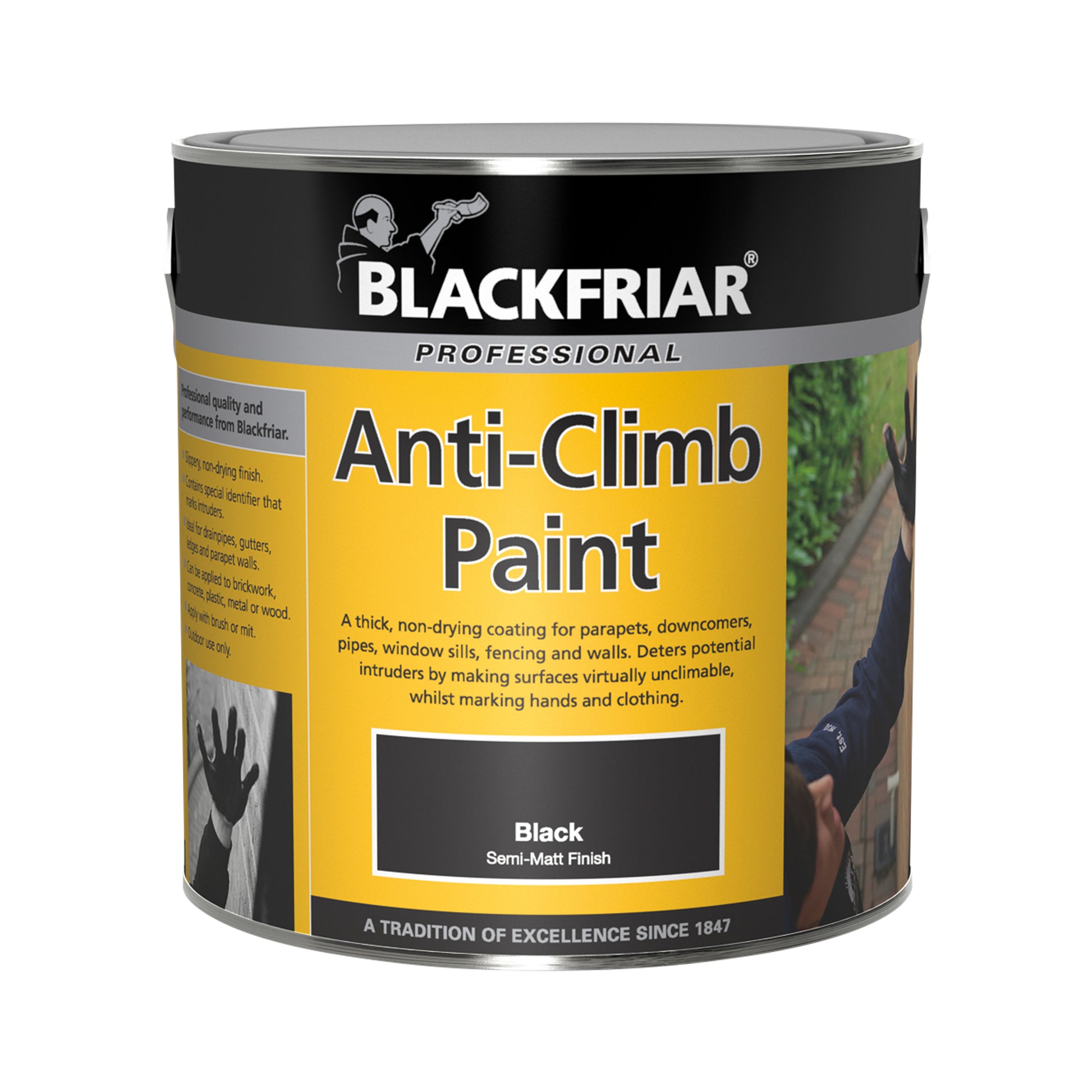 Blackfriar Professional Anti-Climb Paint - Black - 1 Litre