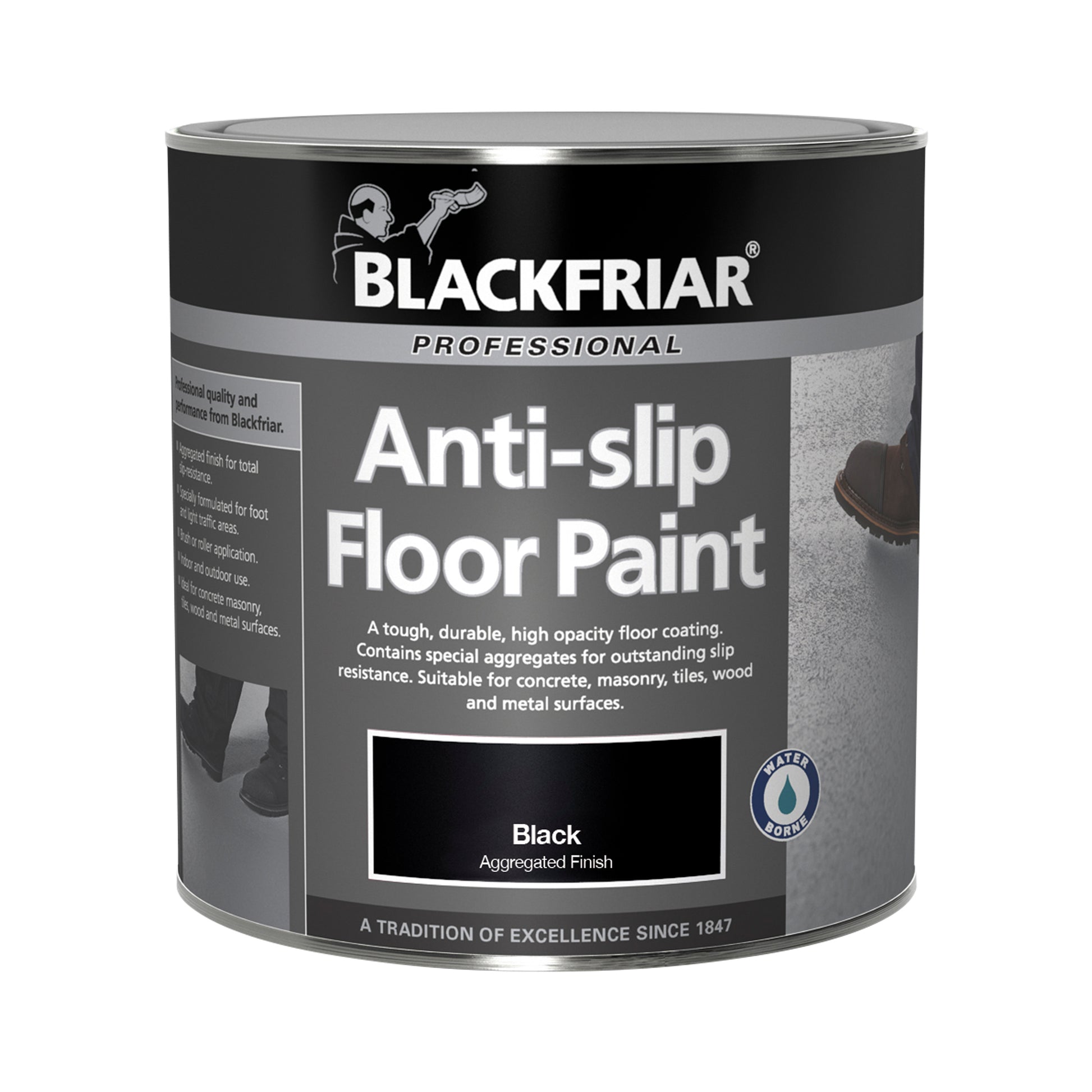 Blackfriar Professional Anti-Slip Floor Paint - Black - 5 Litre