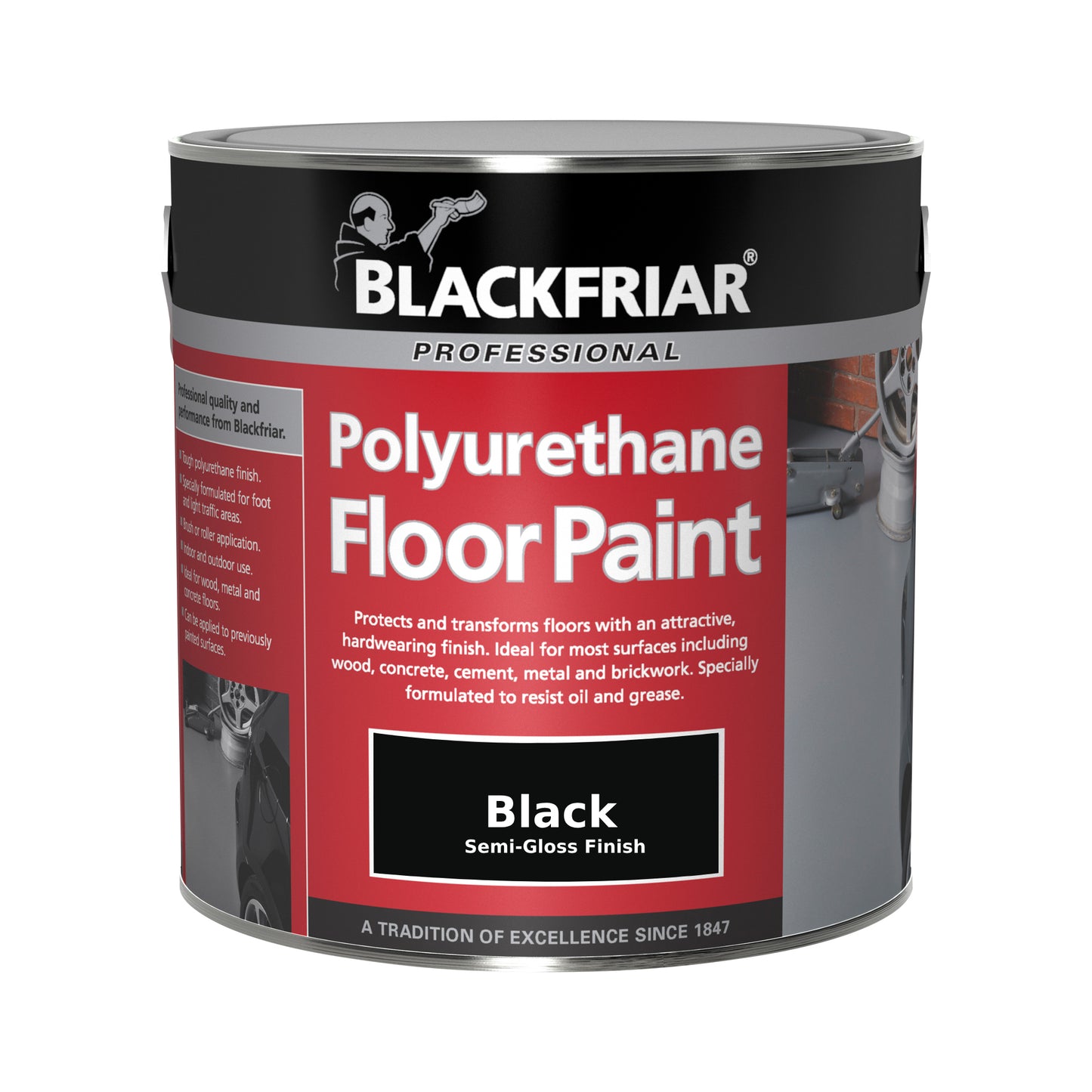 Blackfriar Professional Polyurethane Floor Paint - Black