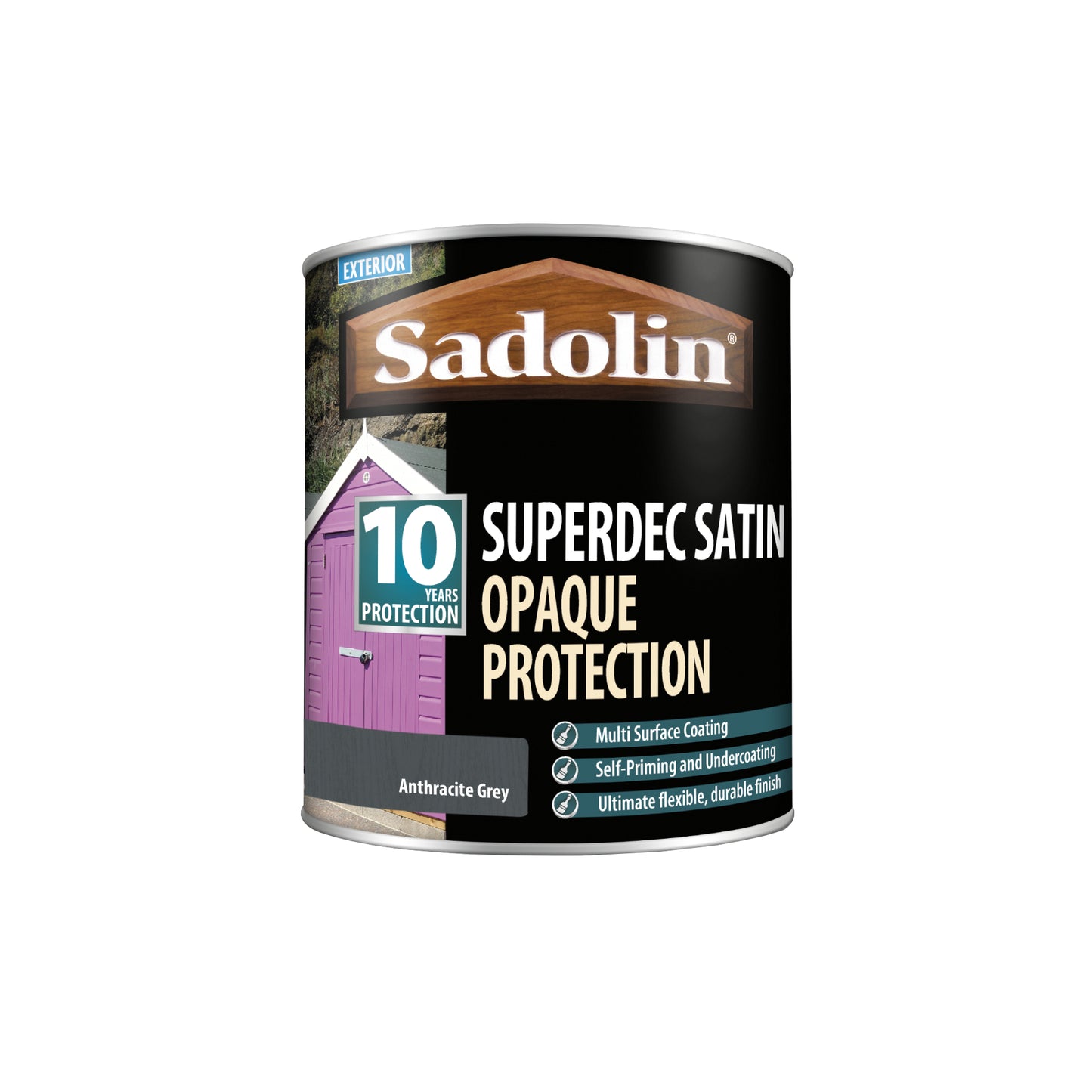 Sadolin Superdec Satin - Opaque Exterior Wood Finish with 10 Year Protection - Anthracite Grey