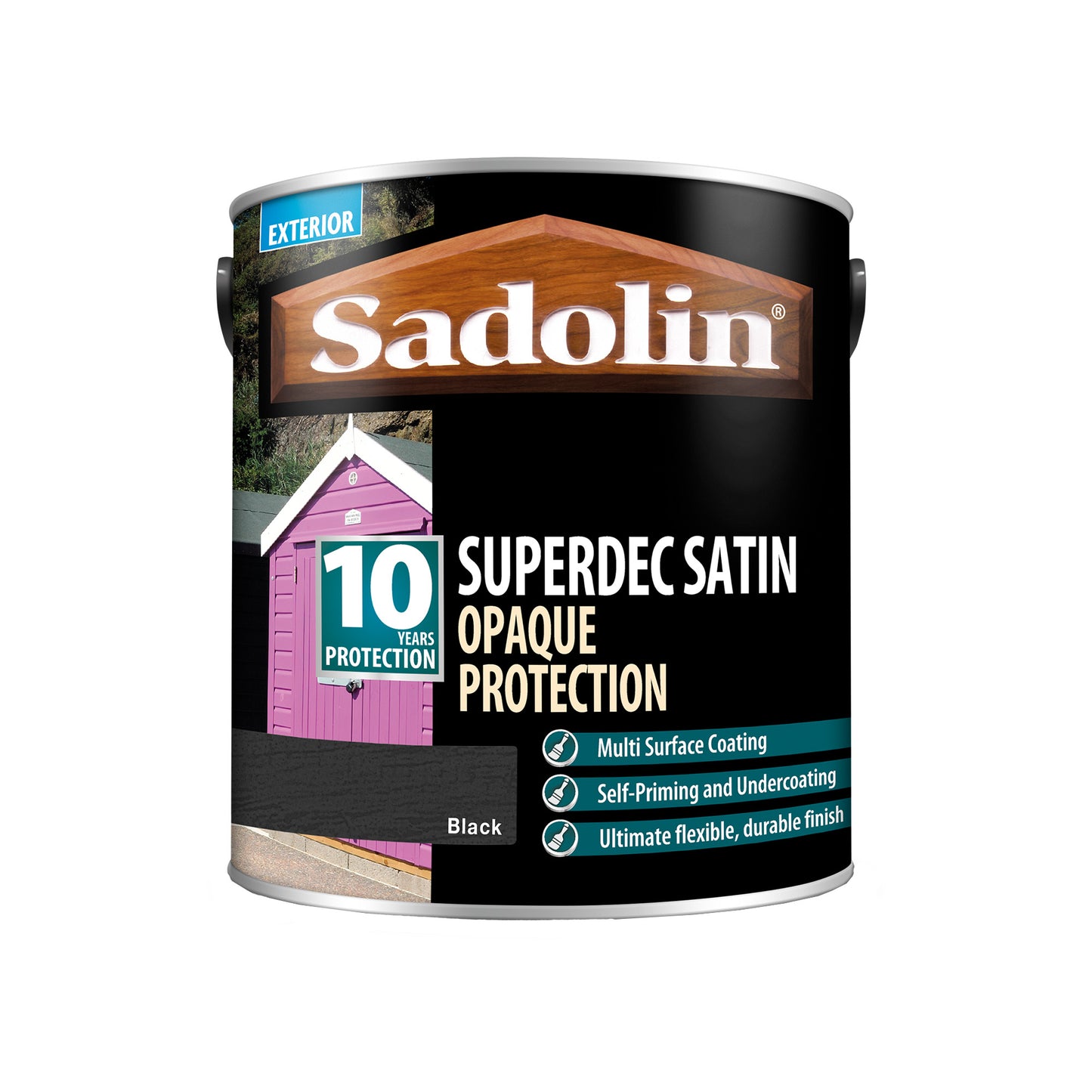 Sadolin Superdec Satin - Opaque Exterior Wood Finish with 10 Year Protection - Black