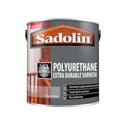 Sadolin Polyurethane Extra Durable Varnish for Interior Wood and Furniture - Clear Gloss