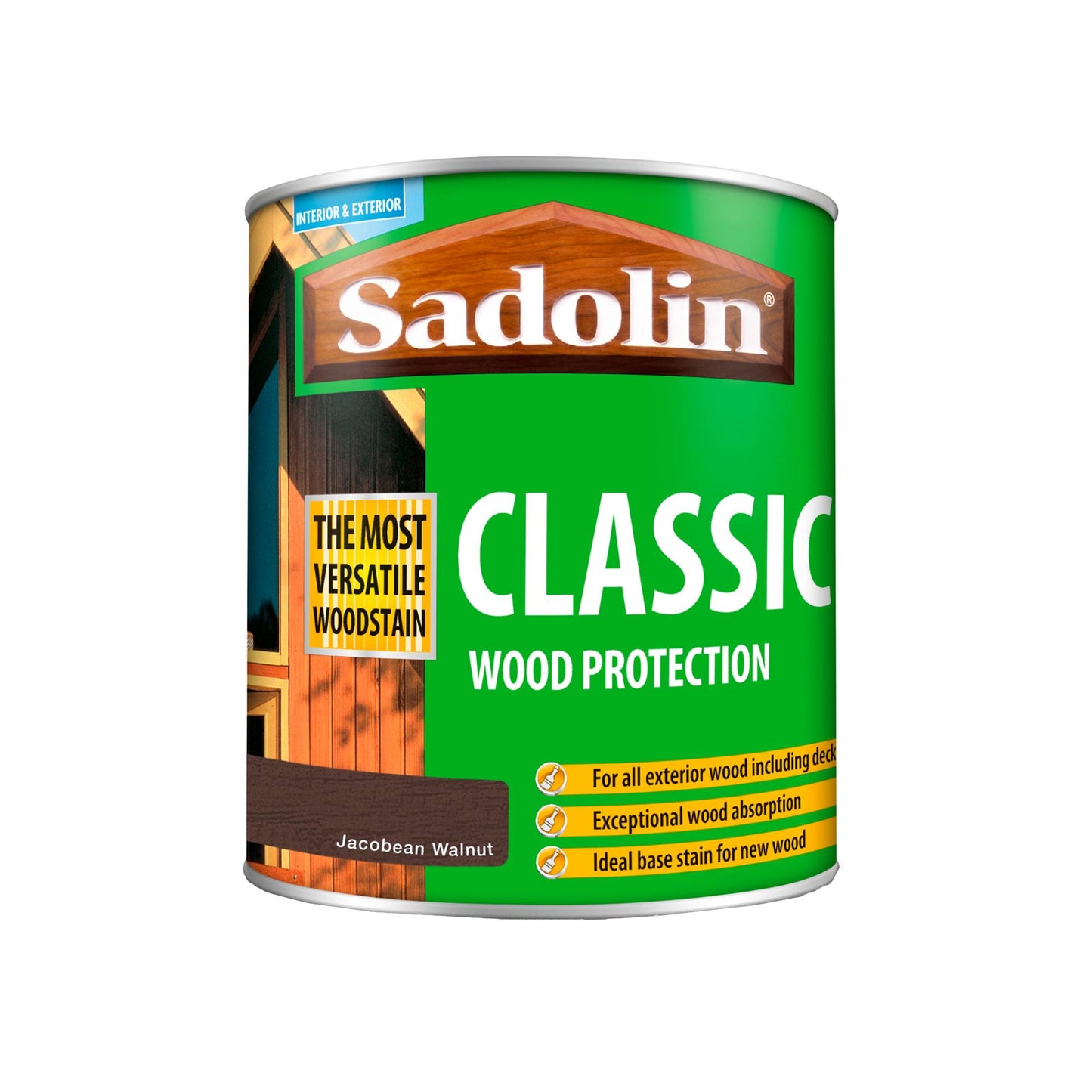 Sadolin Weatherproof Interior and Exterior Wood Stain - Jacobean Walnut