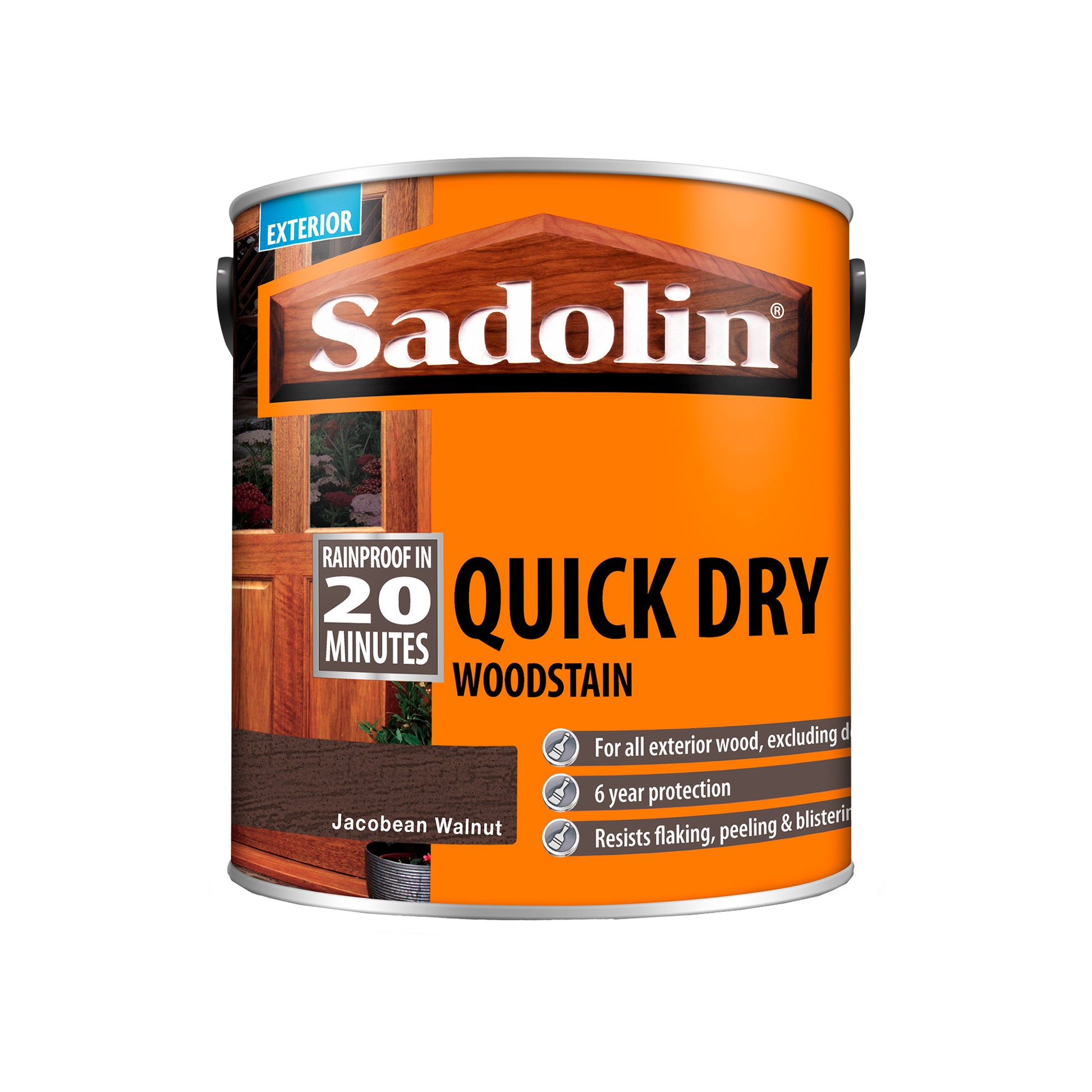 Sadolin Quick Dry Long-Lasting Exterior Woodstain with Six Year Protection - Jacobean Walnut