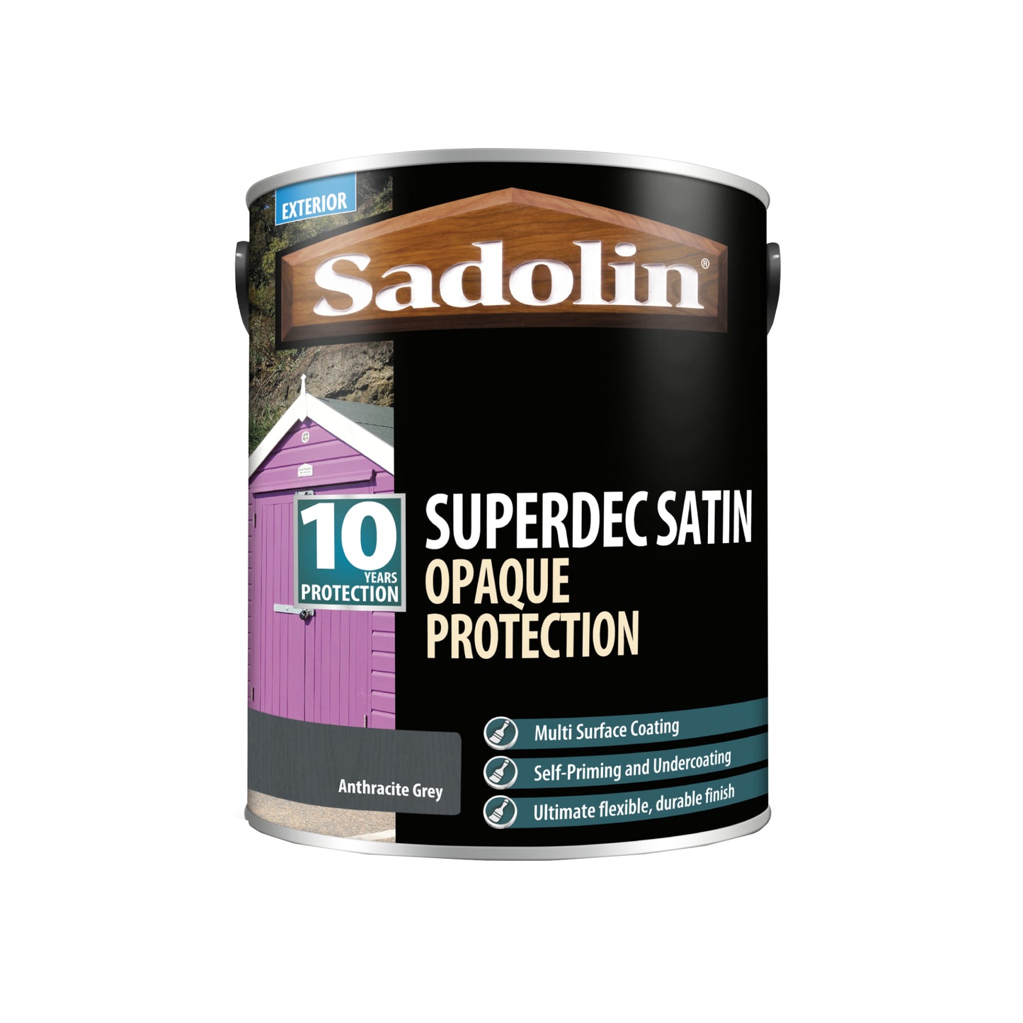 Sadolin Superdec Satin - Opaque Exterior Wood Finish with 10 Year Protection - Anthracite Grey